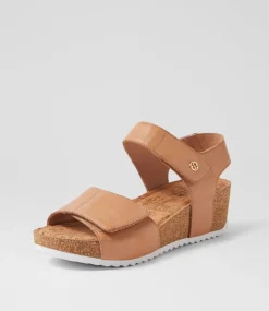 Women SUPERSOFT Comfort|Heels-Kalisie Dark Tan Leather Sandals