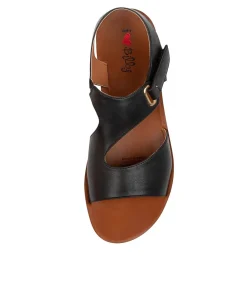 Women I LOVE BILLY Flats|Sandals-KANDRE BLACK SMOOTH