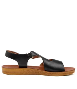 Women I LOVE BILLY Flats|Sandals-KANDRE BLACK SMOOTH