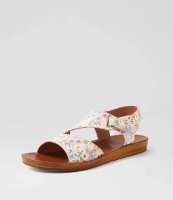 Women I LOVE BILLY Sandals|Flats-Kandre White Flowers Sandals