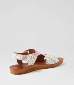 Women I LOVE BILLY Sandals|Flats-Kandre White Flowers Sandals
