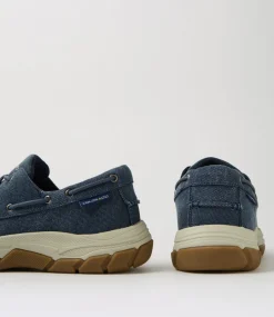 COLORADO Casuals-Kanebo Dark Navy Canvas Lace Up Flats