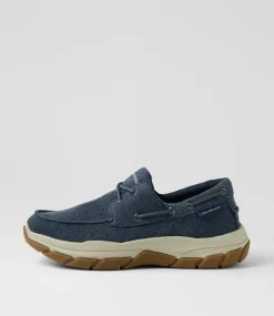 COLORADO Casuals-Kanebo Dark Navy Canvas Lace Up Flats