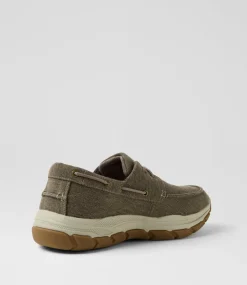COLORADO Casuals-Kanebo Taupe Canvas Lace Up Flats
