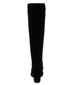 Women I LOVE BILLY Boots-Kanter Black Microsuede Knee High Boots