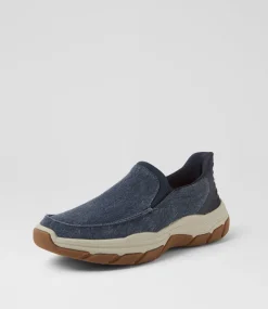COLORADO Casuals-Kanza Dark Navy Canvas Flat Shoes