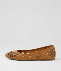 Women DIANA FERRARI Flats-Kappar Dark Tan Leather Flat Shoes