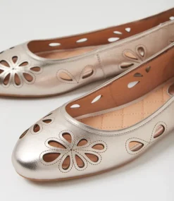 Women DIANA FERRARI Flats-Kappar Platino Leather Flat Shoes