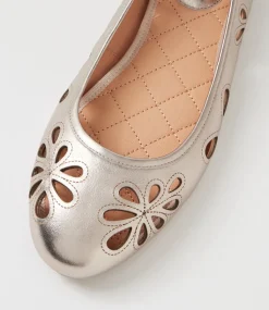 Women DIANA FERRARI Flats-Kappar Platino Leather Flat Shoes