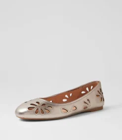 Women DIANA FERRARI Flats-Kappar Platino Leather Flat Shoes