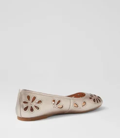 Women DIANA FERRARI Flats-Kappar Platino Leather Flat Shoes