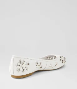 Women DIANA FERRARI Flats-Kappar White Leather Flat Shoes