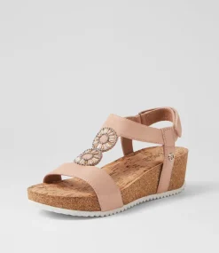 Women SUPERSOFT Comfort|Heels-Karin Dark Nude Leather Sandals