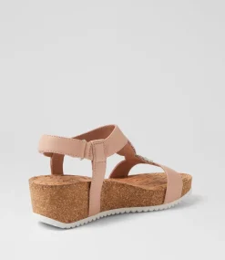 Women SUPERSOFT Comfort|Heels-Karin Dark Nude Leather Sandals
