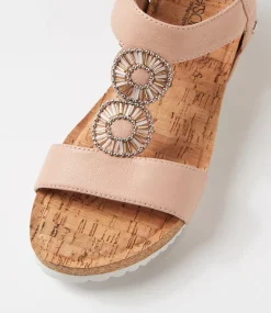 Women SUPERSOFT Comfort|Heels-Karin Dark Nude Leather Sandals