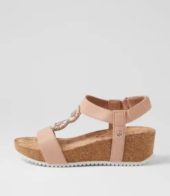 Women SUPERSOFT Comfort|Heels-Karin Dark Nude Leather Sandals