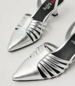 Women I LOVE BILLY Heels-Karlene Silver Heels