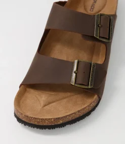 COLORADO Casuals|Sandals-Karra Mocca Crazyhorse Leather Slides