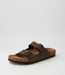 COLORADO Casuals|Sandals-Karra Mocca Crazyhorse Leather Slides