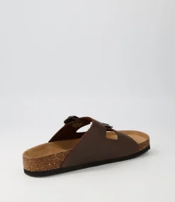 COLORADO Casuals|Sandals-Karra Mocca Crazyhorse Leather Slides