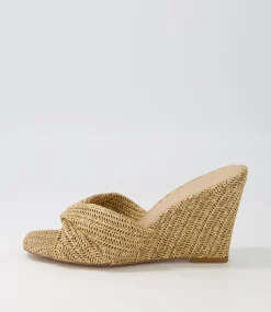 Women TOP END Espadrilles|Wedges-Katia Natural Syn Raffia Mules