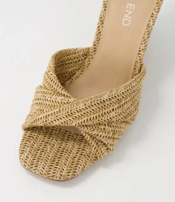 Women TOP END Espadrilles|Wedges-Katia Natural Syn Raffia Mules