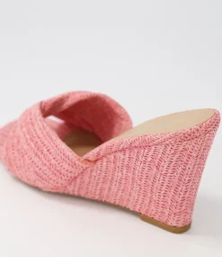 Women TOP END Espadrilles|Wedges-Katia Pink Syn Raffia Mules