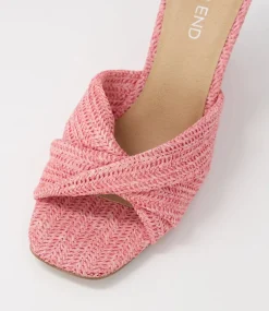 Women TOP END Espadrilles|Wedges-Katia Pink Syn Raffia Mules