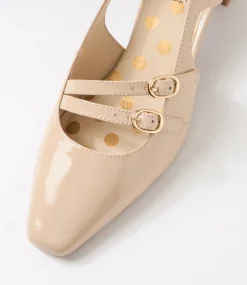 Women SUPERSOFT Heels-Katiie Almond Patent Leather Heels