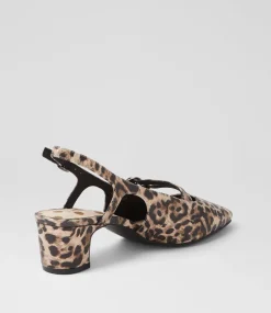 Women SUPERSOFT Comfort|Heels-Katiie Tan Leopard Leather Heels