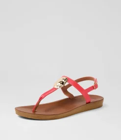 Women I LOVE BILLY Flats|Sandals-Kattiko Red Sandals