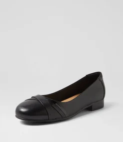 Women SUPERSOFT Comfort|Flats-Kaysen Black Leather Flat Shoes