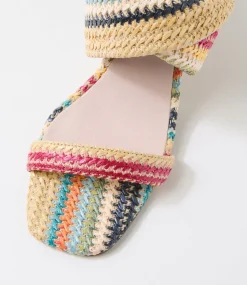 Women TOP END Wedges|Heels-Keater Blue Multi Fabric Sandals