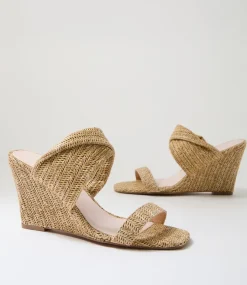 Women TOP END Wedges|Heels-Keater Natural Fabric Sandals