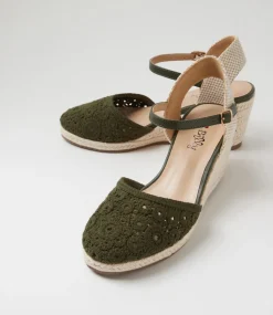 Women I LOVE BILLY Heels-Keight Khaki Multi Heels