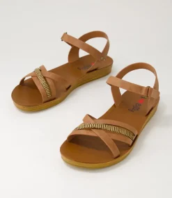 Women I LOVE BILLY Flats|Sandals-Kelia Tan Mix Sandals