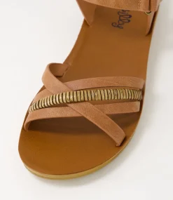 Women I LOVE BILLY Flats|Sandals-Kelia Tan Mix Sandals