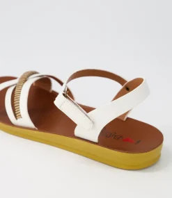 Women I LOVE BILLY Flats|Sandals-Kelia White Mix Sandals