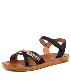 Women I LOVE BILLY Flats|Sandals-KELIA-IL BLACK MIX