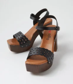 Women I LOVE BILLY Heels|Sandals-Kelton Black Sandals