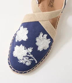 Women SUPERSOFT Comfort|Flats-Kendales Navy White Canvas Flat Shoes