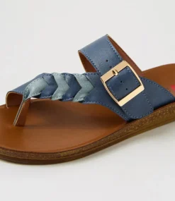 Women I LOVE BILLY Flats|Sandals-Kessica Blue Multi Sandals