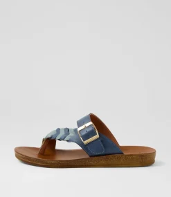 Women I LOVE BILLY Flats|Sandals-Kessica Blue Multi Sandals