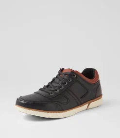 COLORADO Sneakers|Casuals-Kews Black Tumble Leather Sneakers