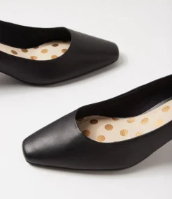 Women SUPERSOFT Dress|Comfort-Khloes Black Leather Heels
