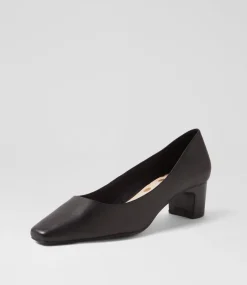 Women SUPERSOFT Dress|Comfort-Khloes Black Leather Heels
