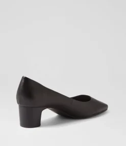 Women SUPERSOFT Dress|Comfort-Khloes Black Leather Heels