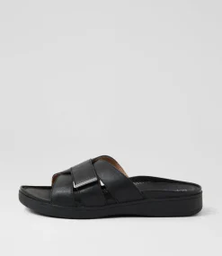 Women SUPERSOFT Comfort|Sandals-Kimmies Black Leather Sandals