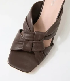 Women TOP END Heels|Sandals-Kineta Choc Leather Sandals