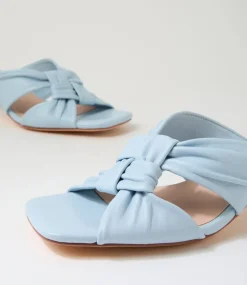 Women TOP END Heels|Sandals-Kineta Light Denim Leather Sandals